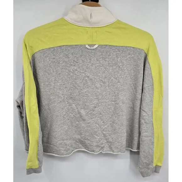 Free People Sweatshirt Womens XL Split‎ Second Pullover Half Zip Funnel Neck OS - Picture 3 of 9